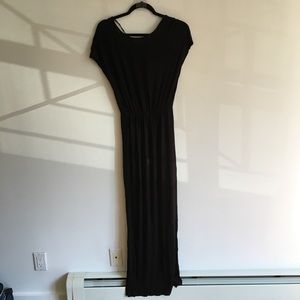 H&M Black Dress with Double Split Leg Feature & Criss Cross Back Design